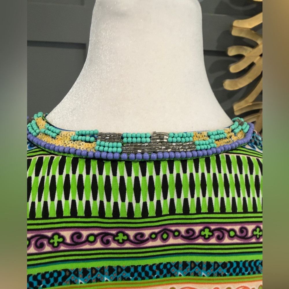 HALE BOB Beaded shirt dress multi-colored size small - Picture 8 of 12